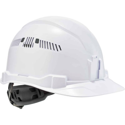 Ergodyne Skullerz® 8972 Hard Hat Cap Style, Ratchet Suspension, Vented, Class C, White