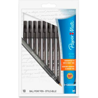 Paper Mate® Write Bros Ballpoint Pen, Medium, Black Ink, 10/Pack