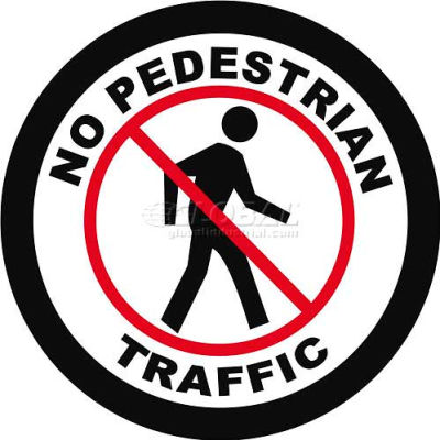 Durastripe 12" Round Sign - No Pedestrian Traffic