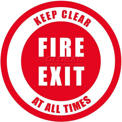 Durastripe 12" Round Sign - Fire Exit Keep Clear At All Times