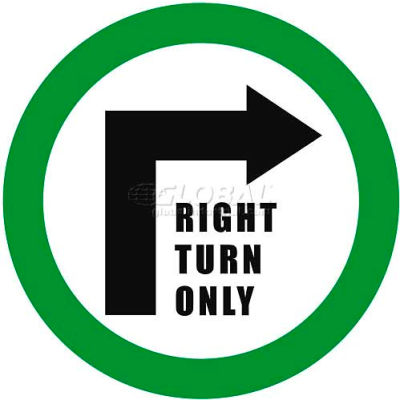 Durastripe 16" Round Sign - Right Turn Only