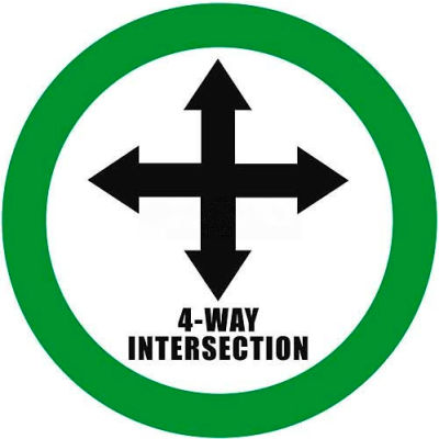 Durastripe 20" Round Sign - 4-Way Intersection