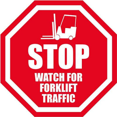 Durastripe 24" Octagone Sign - Stop Watch For Forklifts