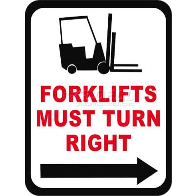 Durastripe 24"X18" Rectangle - Forklifts Must Turn Right