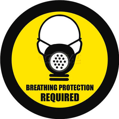 Durastripe 32" Round Sign - Breathing Protection Required