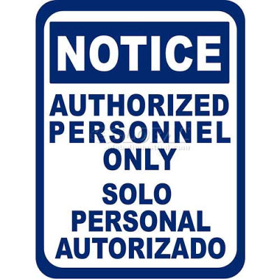 Durastripe 50"X32" Rectangle - Notice Authorized Personnel Only