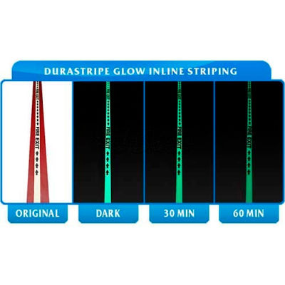 Durastripe Inline Print 4" X 50' White With 1" Glow Stripe