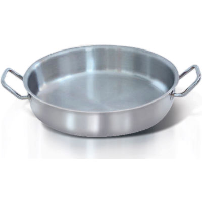 Homichef HOM463007 - Shallow Sauté Pan W/Handles, Stainless Steel With Aluminum Core, 11-3/4" Dia.