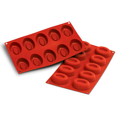 Silikomart SF084 - Baking Mold, Savarin Oval, Silicone, Makes 10 Pieces