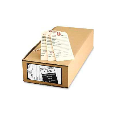 Avery® Duplicate Repair Tags, Numbered 1 to 500, 5-1/4" x 2-5/8", Manila, 500 Tags/Box