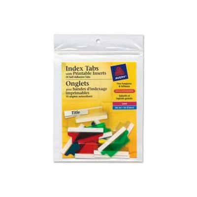 Avery® Self-Adhesive Index Tabs with Printable Inserts, 1-1/2" Width ...