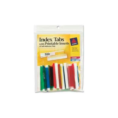 Avery® Self-Adhesive Index Tabs with Printable Inserts, 2" Width ...