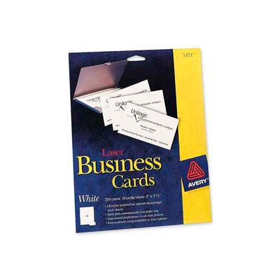 Avery® Business Card, 2" x 3-1/2", White, 250 Cards/Pack