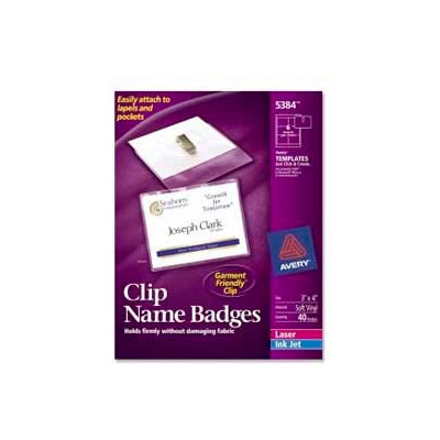 Avery® Clip Style Name Badges, 3