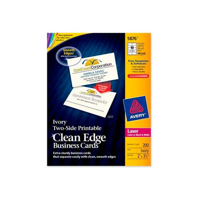 Avery® Two-Side Printable Business Card, 2" x 3-1/2", Ivory, 200 Cards/Pack