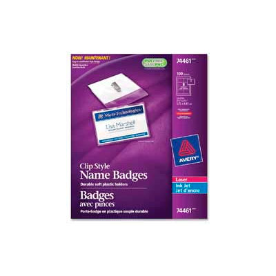 Avery® Clip Style Name Badges, 2-1/4