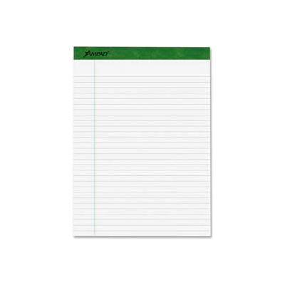 Esselte® Envirotech Pad, 8-1/2" x 14", Front Wide Ruled/Back Unruled, White, 4 Pads/Pack