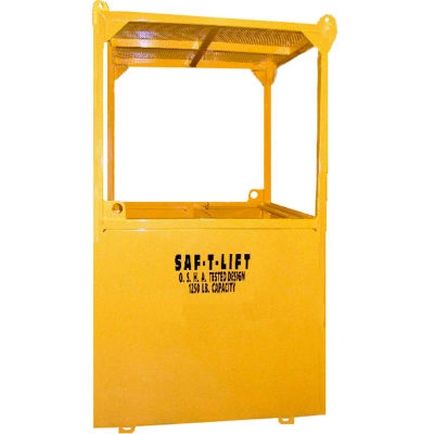 Saf-T-Lift 3' x 3' Steel Personnel Basket 1250lb. Capacity, Hi-Vis Safety Yellow - PB3X3