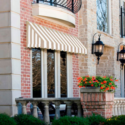Awntech EF24-6LW, Window/Entry Awning 6' 4 -1/2" W x 4'D x 2'H Linen/White