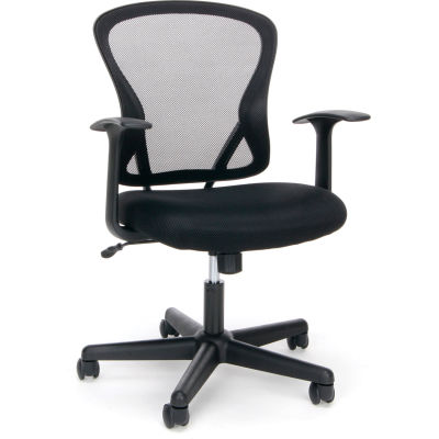 Essentials by OFM ESS-3011 Swivel Mesh Back Task Chair with Arms, Mid Back, Black