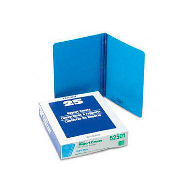 Title Panel And Border Front Report Covers, Light Blue, 25 Per Box