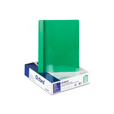 Clear Front Report Covers With Green Leatherette Back, 25 Per Box