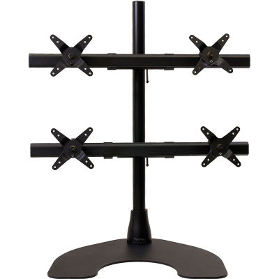 Ergotech® Quad 2 over 2 Desk Stand, Black