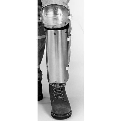 Ellwood Safety Knee-Shin Guards, Web Straps, Aluminum Alloy, 14"L x 5"W, 1 Pair