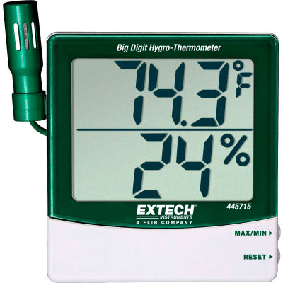 Extech 445715-NIST Humidity Alert W/Remote Probe, Silver/Green NIST ...