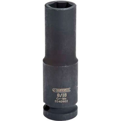 Expert E040904 1/2" Drive Deep Impact Socket, 3-15/64" Overall Length, 11/16" Socket