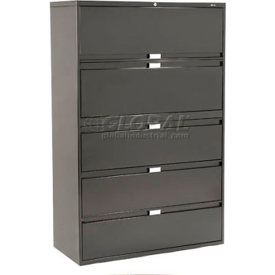 Global™ 9300 Series 36"W 5 Drawer Binder Lateral File - Black