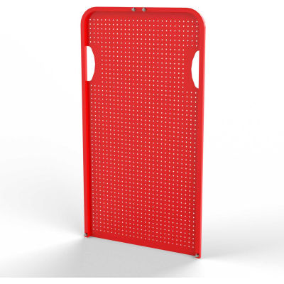 Valley Craft Round-Peg Pegboard End Panel F89536 for Modular A-Frame Bin Cart, Red