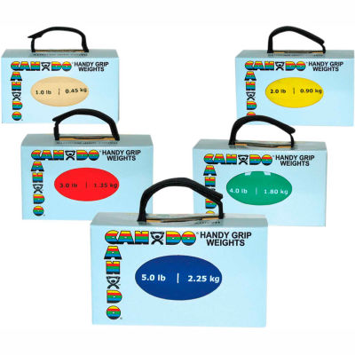 CanDo® Handy Grip Weighted Ball, 5-Color Set