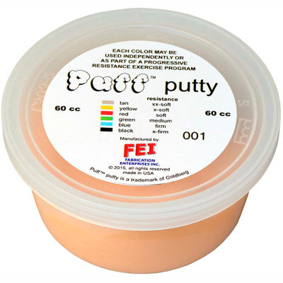 Puff LiTE Color-Coded Exercise Putty, XX-Soft, Tan, 60cc