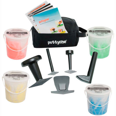 Puttycise® TheraPutty® Set, 5 Tools, 4 x 5 lb. Putties, Medium (Yellow, Red, Green, Blue)