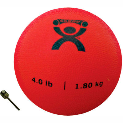 CanDo® Soft Pliable Medicine Ball, 4 lb., 5" Diameter, Red