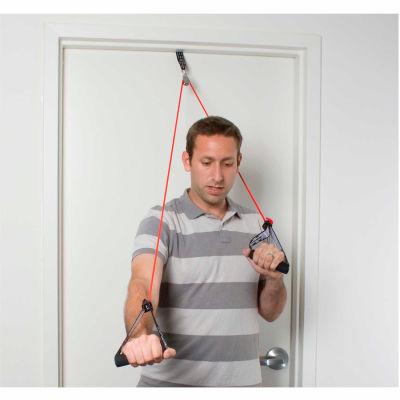 CanDo® Shoulder Pulley Exerciser with Tubing and Handles, Red, Light, 1 Set
