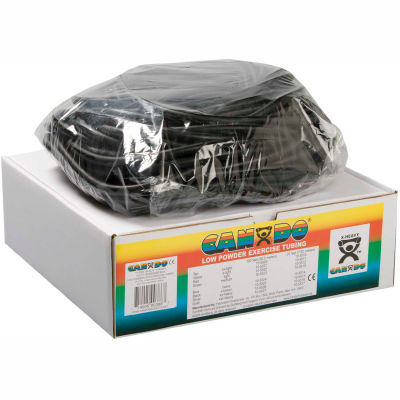 CanDo® Low Powder Exercise Tubing, Black, 100' Roll/Box