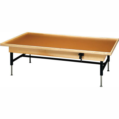 Manual Hi-Low Raised Rim Platform Table, 84"L x 48"W x 19" - 27"H
