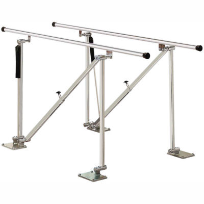 Deluxe Floor Mounted Parallel Bars, Height Adjustable, 10' L