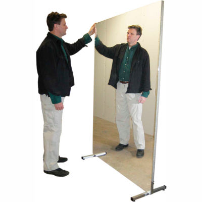 Ultra-Safe™ Glassless Mirror, Stationary with Stand, Vertical, 48"W x 72"H