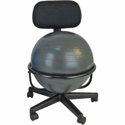 CanDo® Metal Mobile Ball Chair without Arms, 18" Dia. Ball