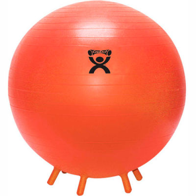 CanDo® Inflatable Exercise Ball with Feet, Orange, 22" (55 cm)