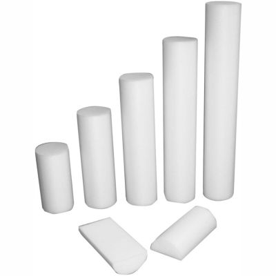 CanDo® Half-Round PE Foam Roller, 48"L, 6" Dia., White