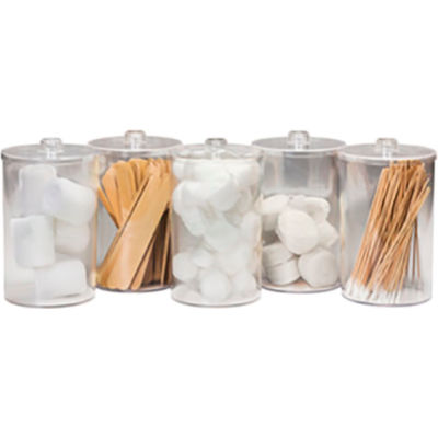 Clinton T-79 Unlabeled Clear Plastic Sundry Jars, Set of 5