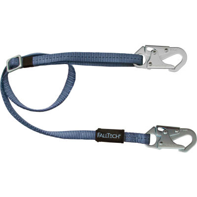 FallTech® 8209 4' to 6' Restraint Lanyard, Adjustable Single Leg, with 2 Snap Hooks