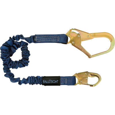 FallTech® 82403 ElasTech 4-1/2' to 6' Shock Absorbing Lanyard, Adjustable Single Leg