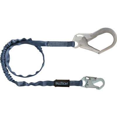 FallTech® 82593 Internal 6' Shock Absorbing Lanyard, Single Leg, with 1 Snap Hook& 1 Rebar Hook