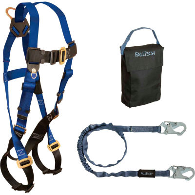 FallTech® 9005PS Starter Kit with 7015 Harness, 6' Shock Absorbing Lanyard & Gear Bag