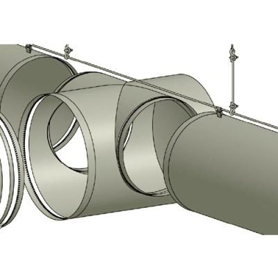 Zip-A-Duct™ 16" Gray Tee Section With 12" Take Offs